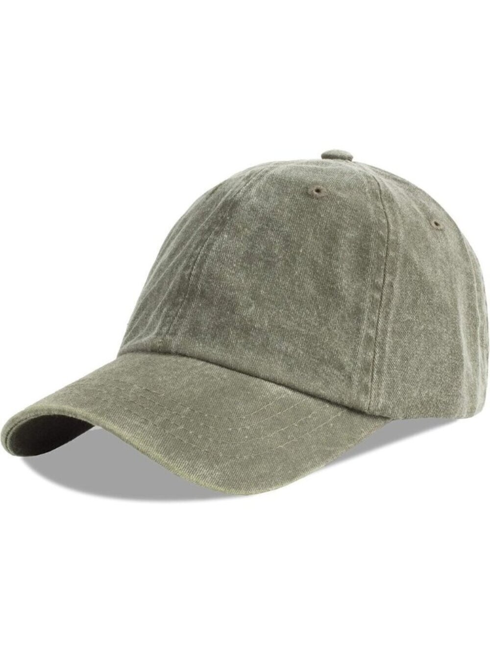 Unisex Washed-army Green Baseball Cap Cotton Fits Washed Denim Adjustable Hat